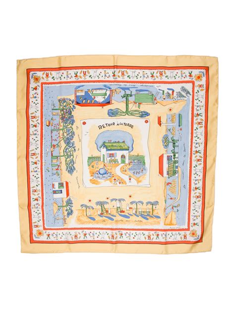 hermes scarf retour a la terre|Hermès Retour À La Terre Silk Scarf .